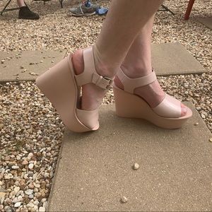 Top shop pink platform sandals, worn once
